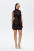 DARK NAVY BLUE HIGH NECK MINI DRESS